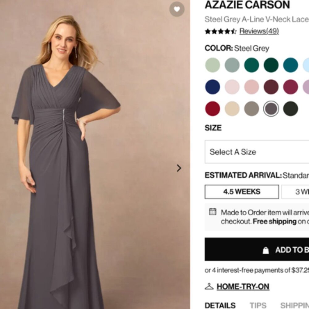 Azazie Carson Size 12 Formal Dress